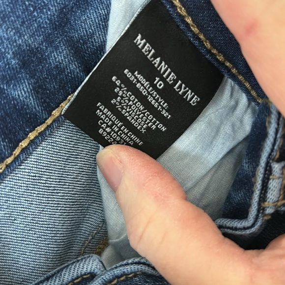 Melanie Lynn Cropped Slim Distressed Sequin Jeans - Picture 5 of 5